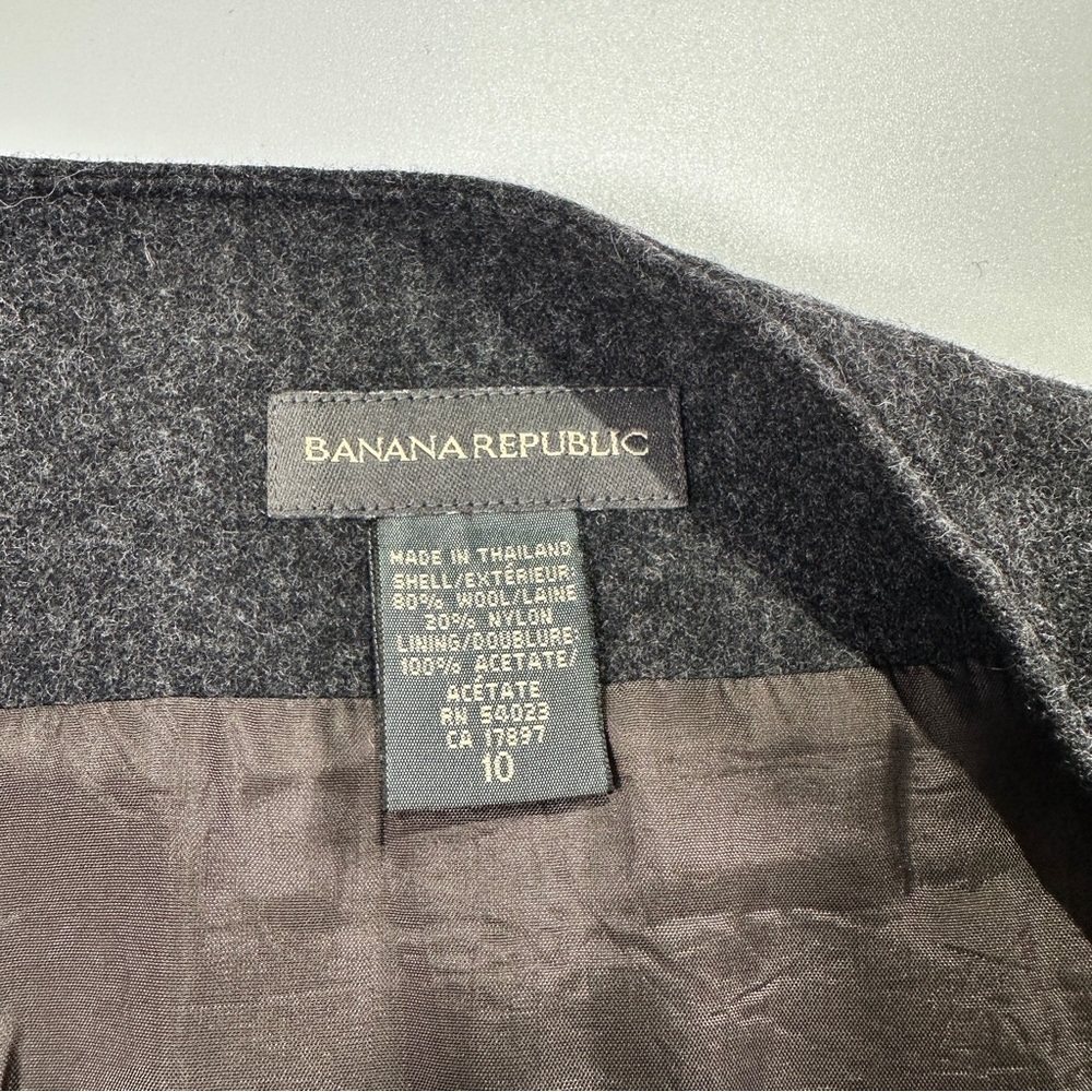 Banana Republic workwear wool blend pencil skirt front slits Size 10 gray - Picture 5 of 6